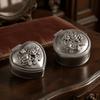 2pcs Metal Construction Trinket Storage Box Rose 3D Embossment Jewelry Organizer  Bedroom Use