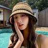 Temperament Knitted Bucket Hat Stripe Sun Protection Cap Fashion Fisherman Hat  Daily
