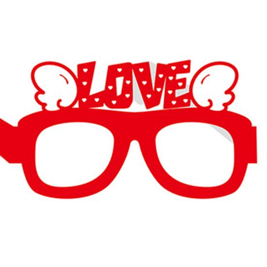 6 шт. Милые очки на День святого Валентина, Красные Розовые Очки из бумаги с сердечками любви, Наряжаться