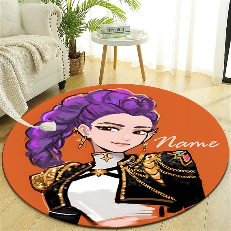 Personalized K-KPop Demon Hunters Round Chair Office Rug - Perfect for Mat, Office Chair & More - Ideal Gift for Birthdays and Holidays