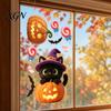 Removable Halloween Decorations Pumpkin Window Clings, Cartoon Cat Static Sticker, Jack O Lantern Stickers PVC Decals for Party Home Decoration