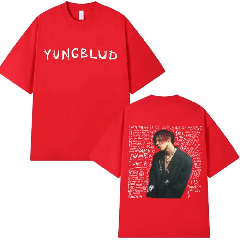 Футболка с принтом рэпера Yungblud Унисекс Женская одежда Оверсайз Готическая футболка Высококачественная футболка с коротким рукавом Хип-хоп Топы Уличная одежда