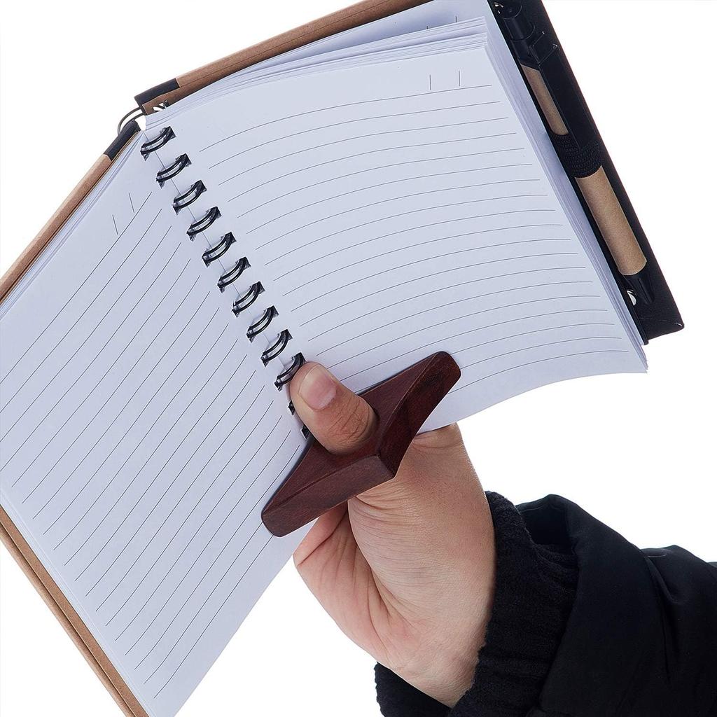 4 Pieces Wooden Book Page Holder Thumb Wood Book Holder Handmade Wood Reading Bookmark Accessory for Bookworm Lover Gifts, 2 Sizes