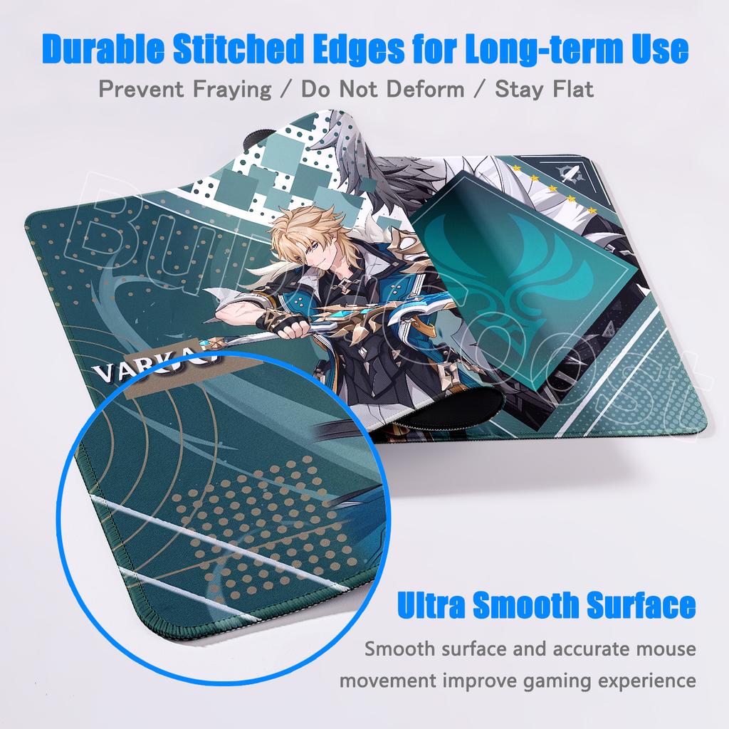 Новый коврик для стола Genshin Impact Аниме Игровой Крутой Varka Игровой коврик для мыши Заблокированный край Нескользящая резиновая игровая подставка Офисный коврик для клавиатуры и мыши