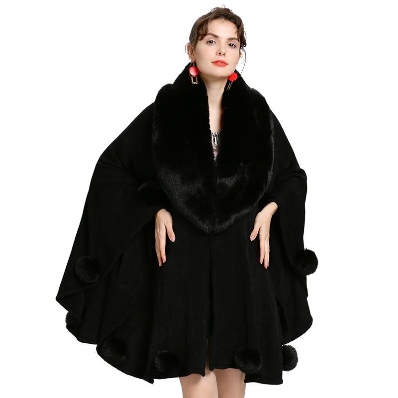 Шаль женская большого размера свободный меховой воротник пучок вязаный кардиган шаль накидка 1568 #
