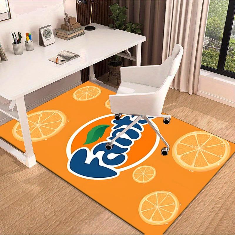 Коврик Fanta Orange Refreshment Area Коврик для офиса, Коврик под стул, Декоративный ковер Гостиная спальня Коврик, Большой размер Подарки для фанатов Рождественские подарки