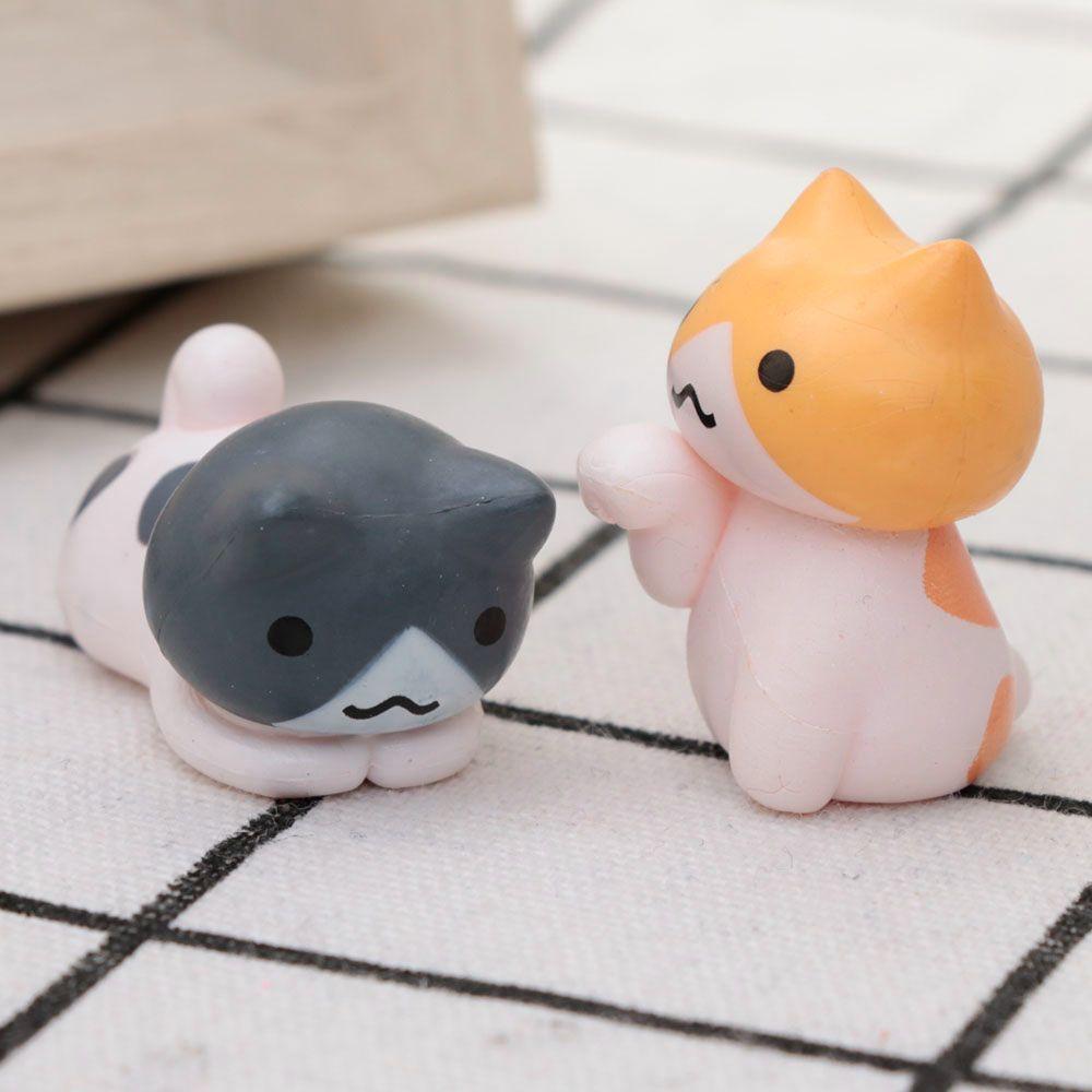 Decorations Random Color Home Figurines Micro Landscape for  Kitten Landscape Lazy Cats