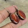 Red Snakeskin Jasper Earring Electroformed Copper Earrings Natural Gemstone Jewelry Handmade Earring Wonderful Copper Jewelry Wedding Gifts
