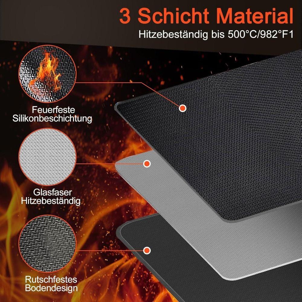 Oilproof Fireplaces Protective Mat High Temperature Resistant Barbecue Pad Outdoor BBQ