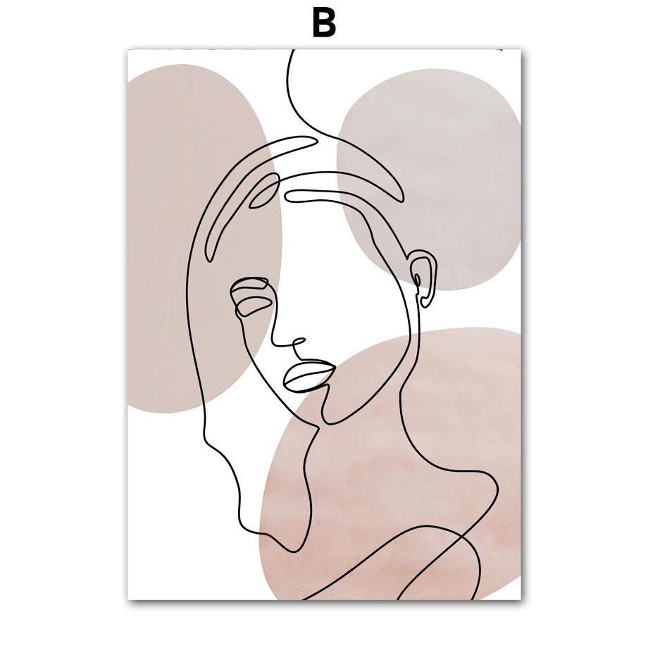 Настенная картина на холсте, линия тела девушки, черно-белые минималистичные постеры на скандинавскую тему и принты, настенные панно для декора гостиной