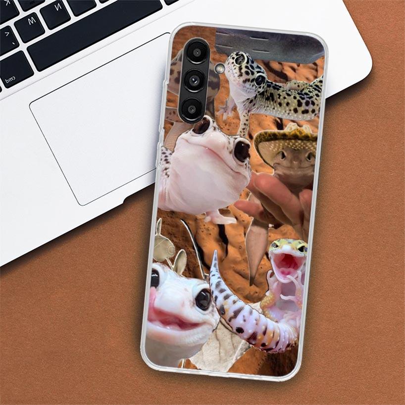 Lizards Geckos Phone Case For Samsung Galaxy A02S A12 A22 A32 A42 A52 A72 A51 A50S A71 A41 A31 A21S A70S A40 A30S A20E A10S A51