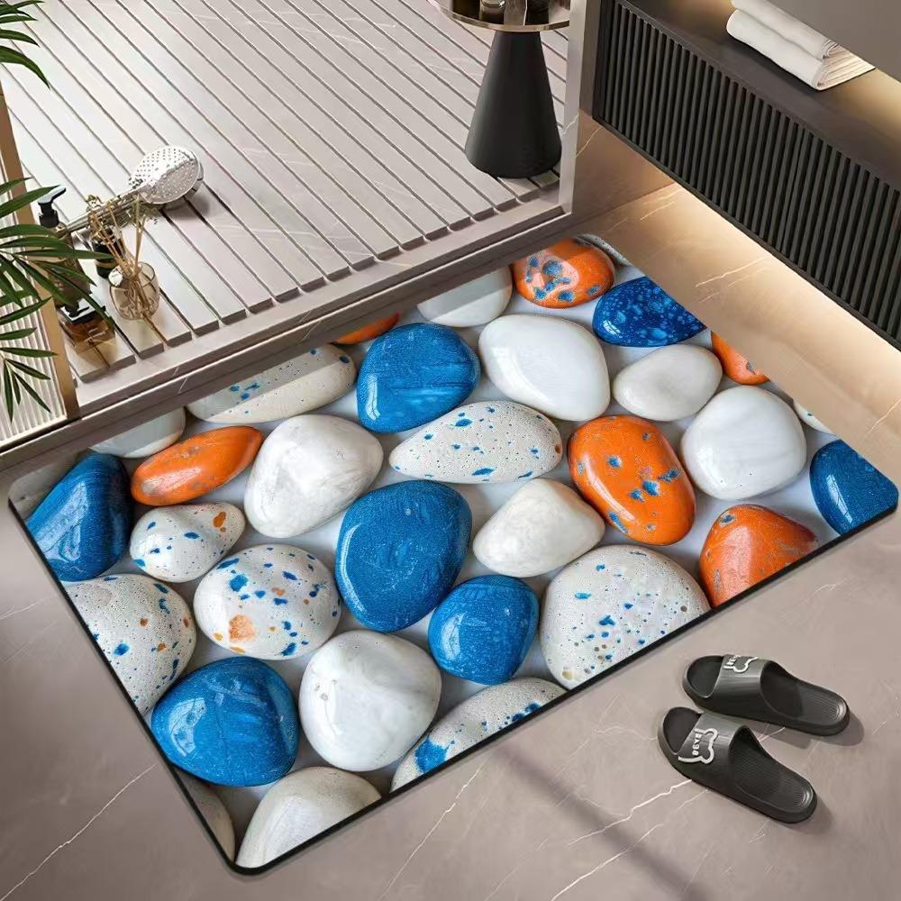 Europe Style Cobblestone Simulation Carpet Living Room Sofa Bedroom Study Kitchen Entrance Rug Non-slip 3D Effect Home Decor M
