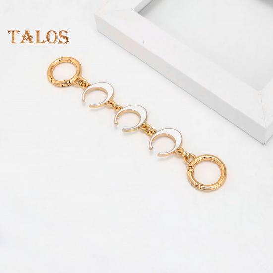 Extension Chain DIY Shoulder Bag Strap Replacement Extended Chain Hollow Moon Shape Polished Lightweight Purse Wallet Strap Extender