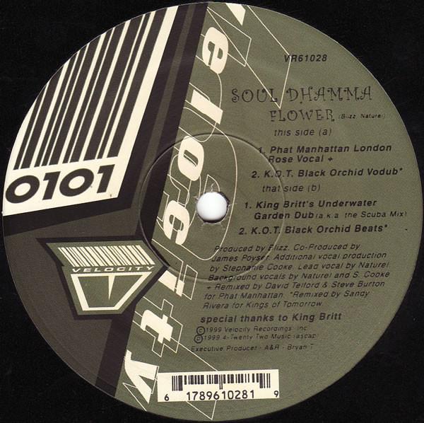 12-дюймовая пластинка SOUL DHAMMA Цветок VR61028 Velocity Record 1999 США Танцевальная Электроника Б/у