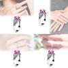 Fashionable Heart Shaped Pink Zircon Crystal Ring With Silver Plated Adjustable Band For Women