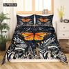 Boho Moth Duvet Cover Gothic Skull Bedding Set for Girls Women Bedroom Decor Moon Star Personalized Moth Skull Skeleton Bones