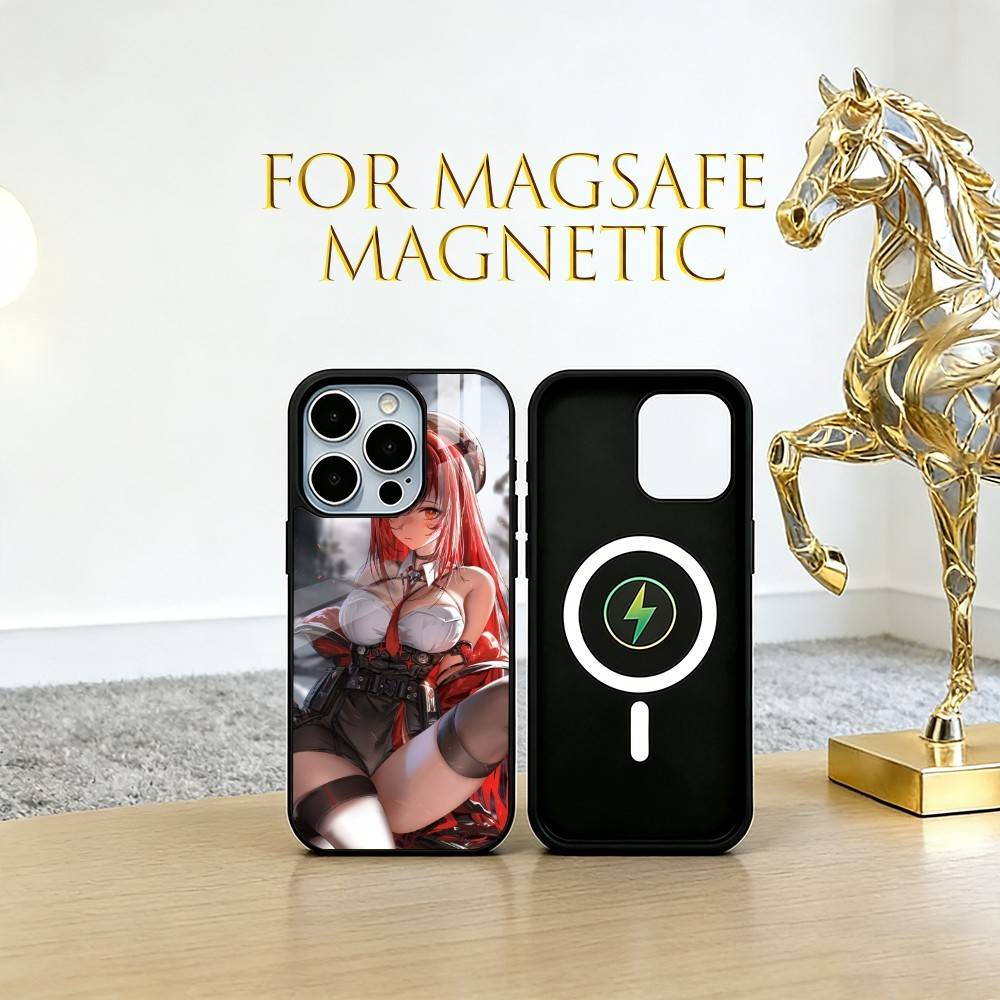 Чехол для телефона с аниме-богиней для iPhone 17, 16, 15, 14, 13, 12, 11 Plus, Pro, магнитный с Magsafe, беспроводная зарядка