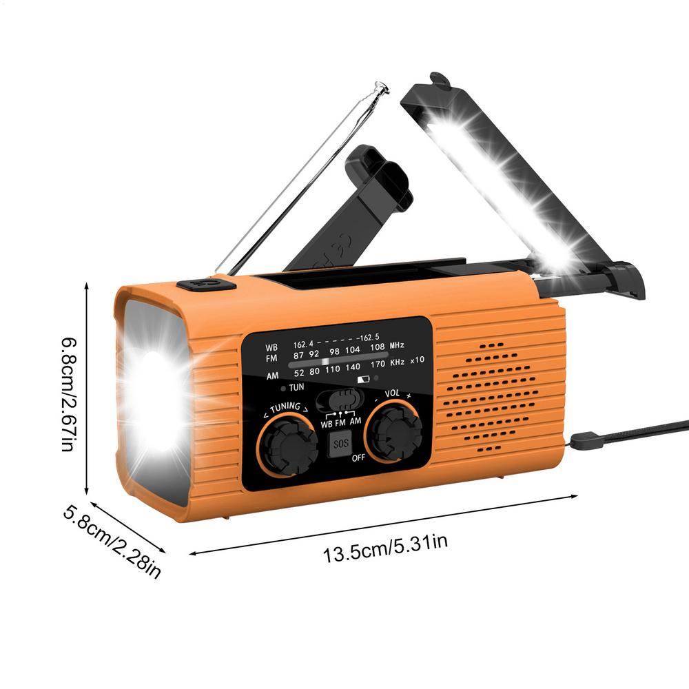 Solar Hand Crank Radio AM/FM/NOAA Hand Crank Radio Battery Powered SOS Alarm Radio 3 Way Charging Survival Radio Power Banks