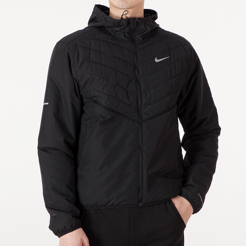 Nike Мужская ветрозащитная куртка с капюшоном для бега и тренировок Therma-FIT Черная DD5645-010