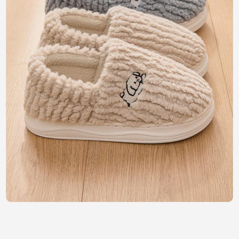 Хлопковые тапочки женские нескользящие теплые плюшевые