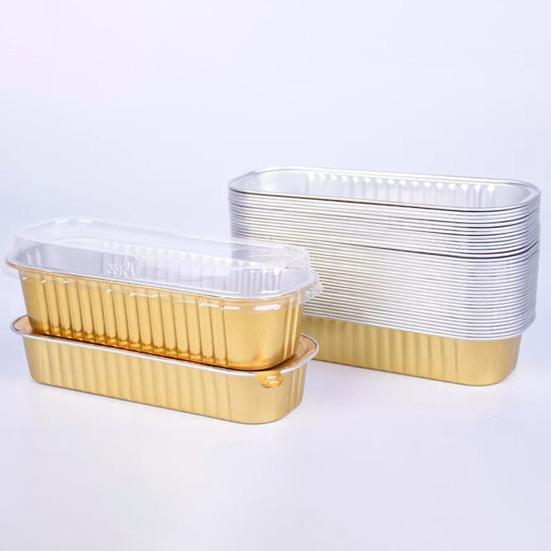 1 Set Rectangle Cake Pan Food Grade Heat-Resistant Disposable Vibrant Color