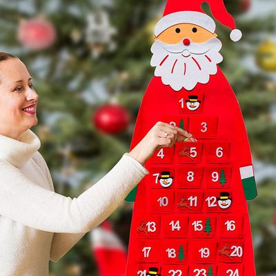 1 шт. 24 дня для детей рождественский подарок своими руками 2024 рождественский календарь Санта Клауса настенный войлочный подвесной