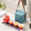Portable Ceramic Travel Tea Set (1 Pot, 3 Cups)