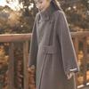 Women's 2025 Wool Coat: New Korean Hepburn Style Stand-Up Collar Long Coat for Autumn/Winter