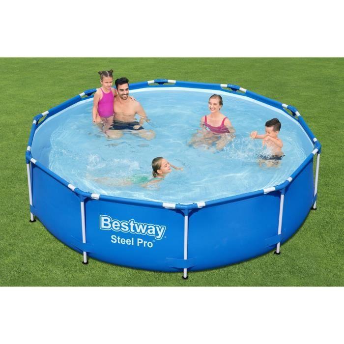 Kit Piscine hors sol tubulaire BESTWAY - Steel Pro™ - 305 x 76 cm - Ronde (Livrée avec pompe de filtration)