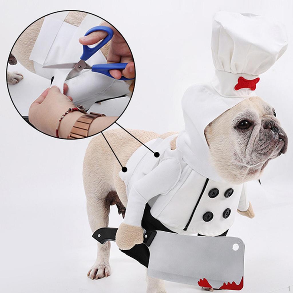 Pet Chef Hat Costume Set Cosplay Apparel Party Decoration Comfortable Dress Up Clothes