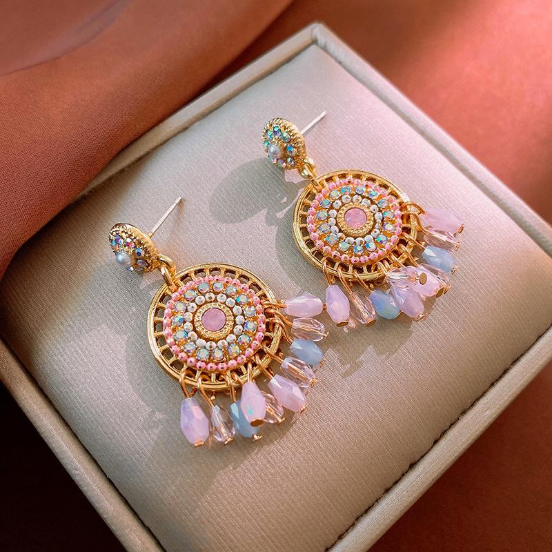 Высококачественные серьги из циркония и металла с кисточками, инкрустированными бриллиантами, идеально подходят для любого случая