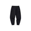 Solid Color Mid-Rise Cuffed Fleece Knit Sports Pants Women Bottoms Black 162347314-2