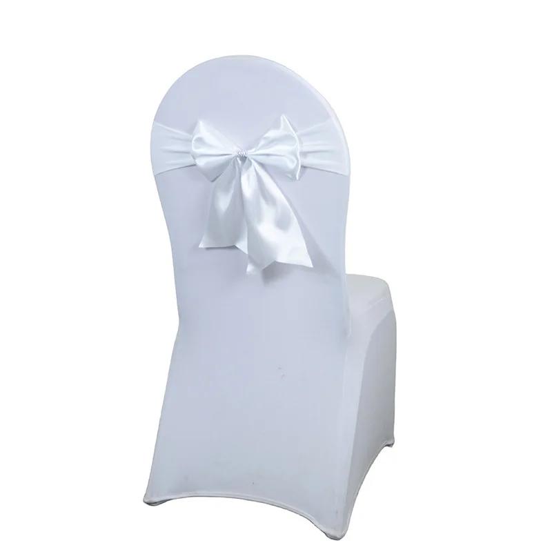 Атласные ленты для свадебных стульев, галстуки-бабочки, ленты из спандекса, подходят для всех украшений, для вечеринок на день рождения в отеле, мода, роскошь, 10/50/100 шт.