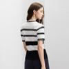 Fila DNA Французский шик Минималистичный полосатый вязаный свитер Женские топы Черный F11W431413FBK