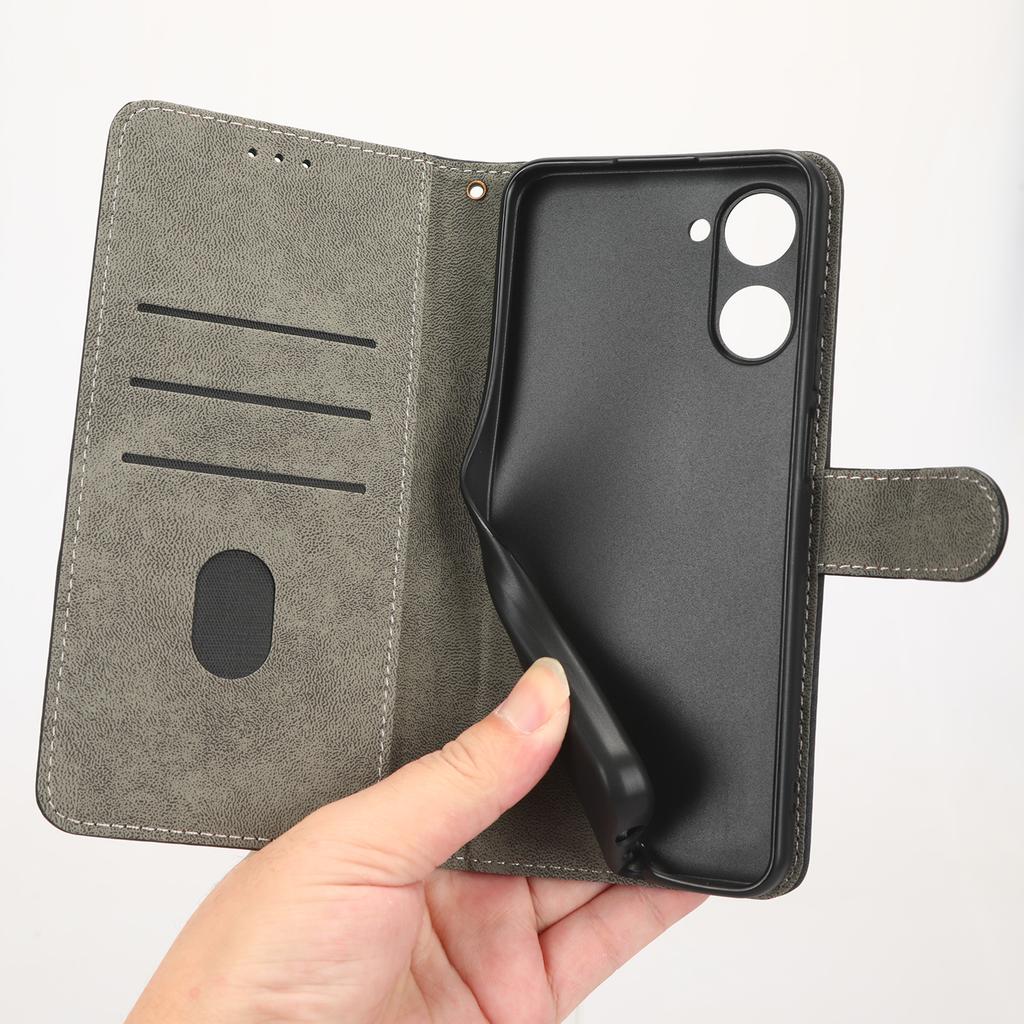 RFID Blocking Anti-scratch Phone Case For Realme 10 4G,Anti-fall Magnetic PU Leather Phone Cover with Wallet Stand