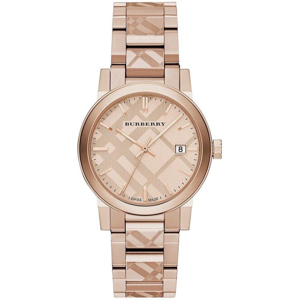 Burberry BU9039 Часы унисекс с циферблатом цвета розового золота и корпусом из нержавеющей стали