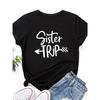 Футболка женская с принтом надписи Sister Trip, с коротким рукавом, с круглым вырезом, свободная, женская футболка, женская футболка, топы, одежда, Camisetas Mujer