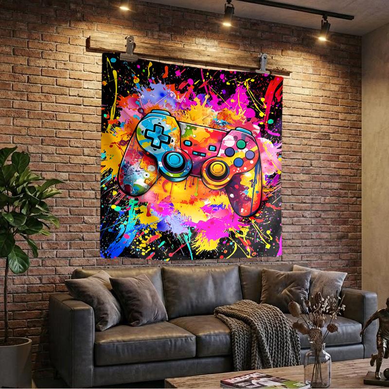 Galactic Gaming Game Controller Printed Tapestry, Wall Hanging,Livingroom, dormitory, Large Wall Decor, Fabric Decor Fan Birthday Gifts