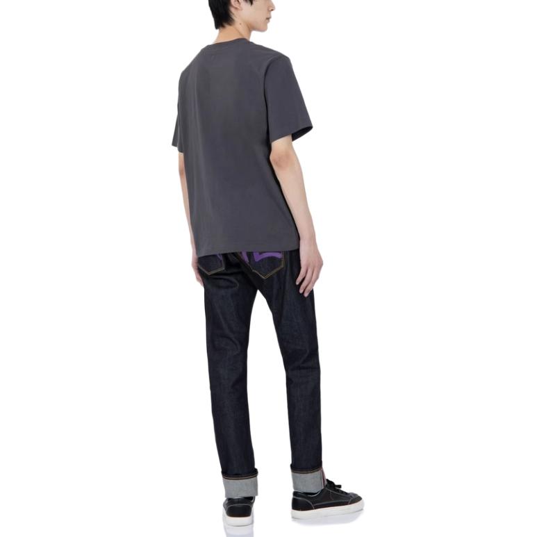 Evisu Джинсы Мужские Деним Синий Умеренные Прямые Брюки 0ELBSM0JE22417CT