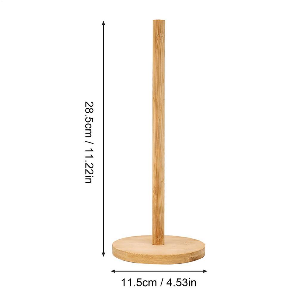 Wood Paper Towel Holder Durable Anti-Skid Tissue Vertical Stand Rack Hook For Kitchens Bathrooms Living Rooms Restaurant