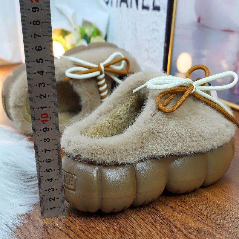 2024 новейшие тапочки из запутанной веревки белого цвета для дома с высоким каблуком, меховые шлепанцы, женские уличные теплые меховые тапочки, домашняя обувь