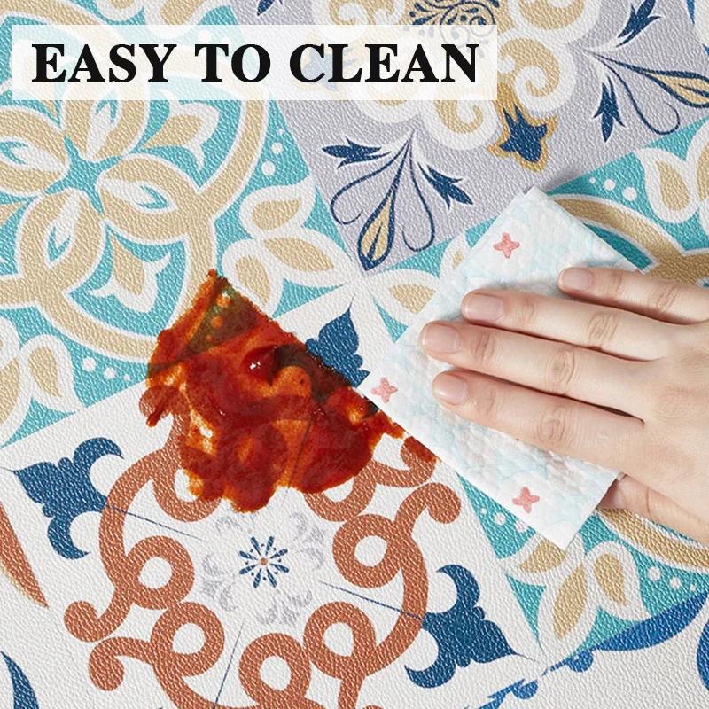 Carpet for Kitchen Anti-slip Oil-proof Floor Mat Pvc Leather Waterproof Special Rug Long Strip Solid Color Foot Mats Alfombrar