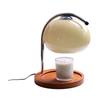 Candle Warmer Lamp Wooden Rack Iron Stand Glass Lampshade Decorative Retro Candle Melting Lamp with