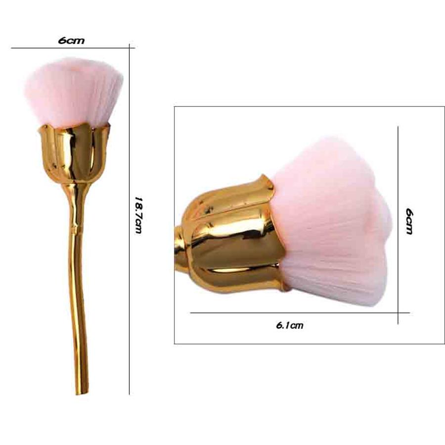Nail Art Dust Brush For Manicure Rose Head Brush Blush Powder Brushes Fashion Gel Nail Accessories