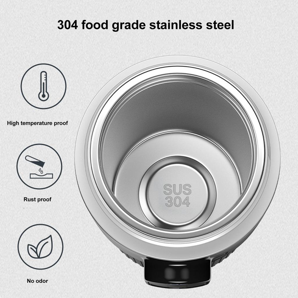 500 мл 12-24 В Портативная автомобильная кружка с подогревом из нержавеющей стали, подогреватель воды, бутылка, автомобильный чайник, кофейная кружка, ЖК-дисплей, температура