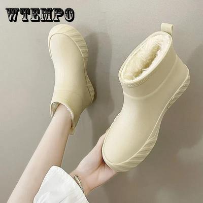 Зимние, теплые, непромокаемые сапоги, женская обувь для плавания, утолщенные хлопковые сапоги, нескользящие, для работы на кухне, для взрослых