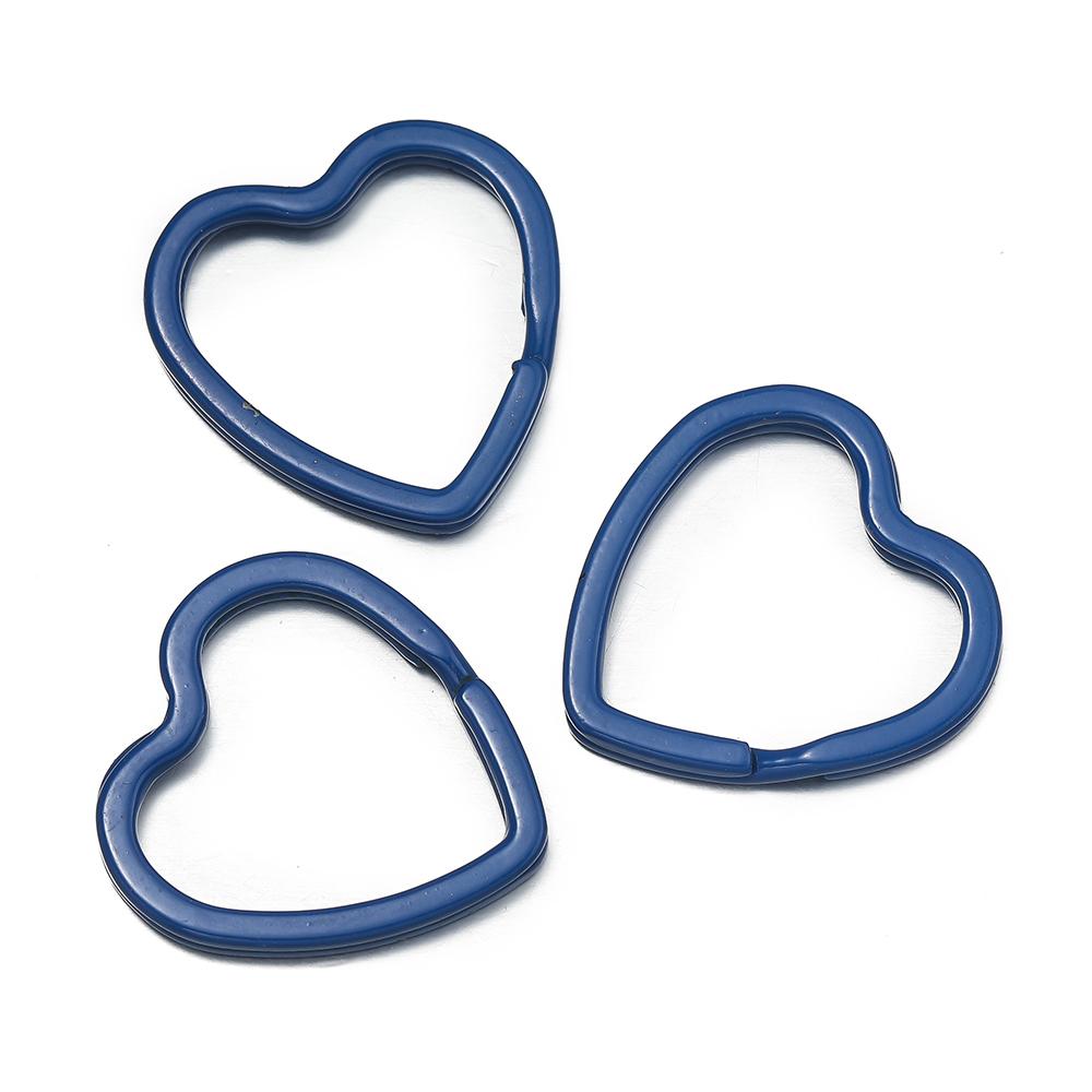 5pcs Cute Colorful Heart Spray Paint Keyring Keychain Split Ring Metal Car Key Ring for DIY Handmade Jewelry Making Accessories