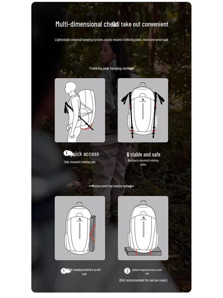 Men's Water-Resistant Outdoor Hiking and Camping Backpack