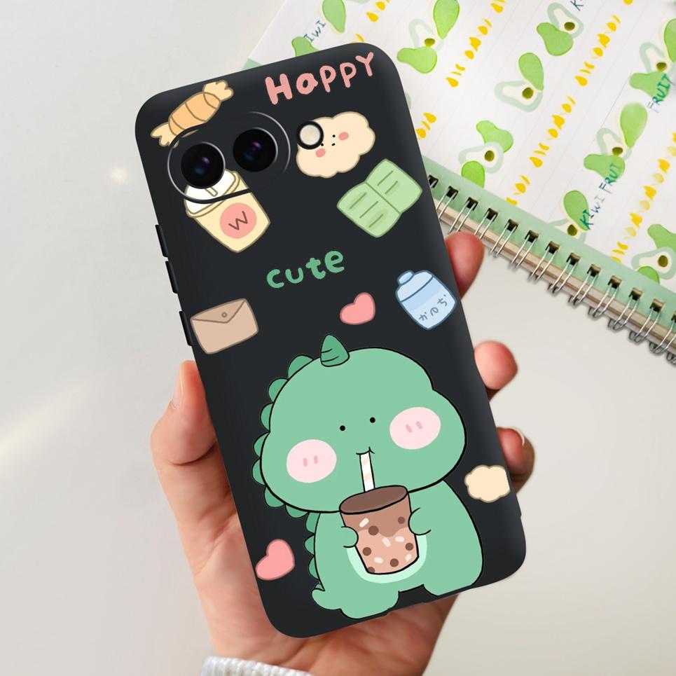 Чехол для телефона Google Pixel 9a 9 Pro Крутая Мультяшная Кошка Рисунок Мягкий Тонкий Прозрачный ТПУ Резина Силикон Задняя Крышка Для Google 9 9Pro