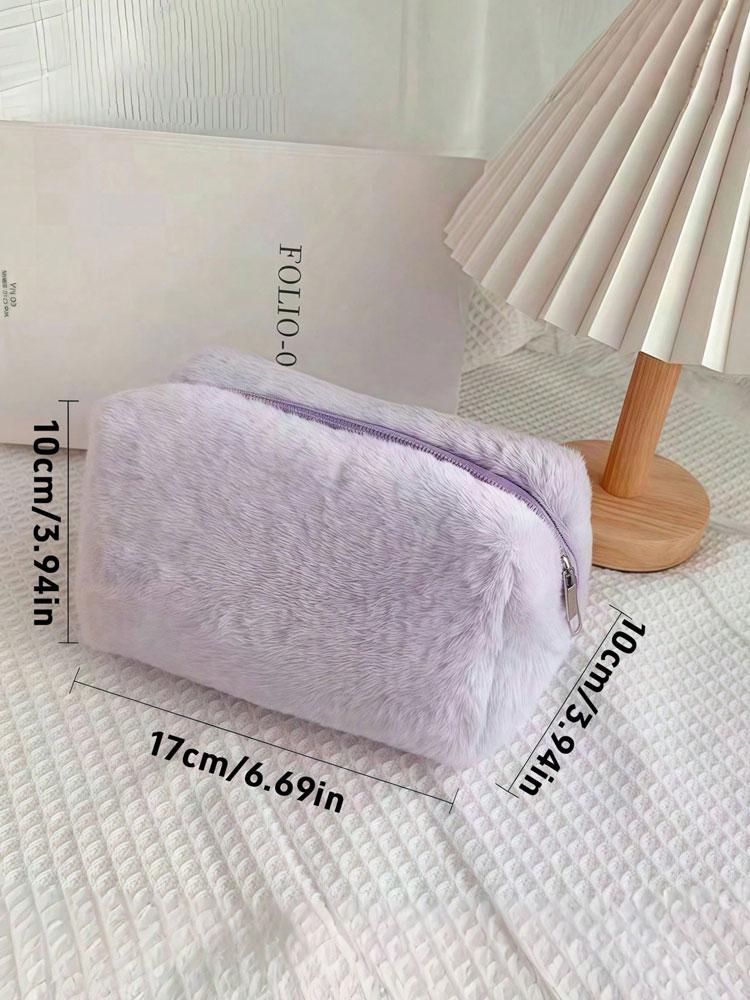 1 шт. плюшевая косметичка, маленький дизайн, милая, изысканная, удобная сумка для хранения, большая вместимость, многослойная сумка